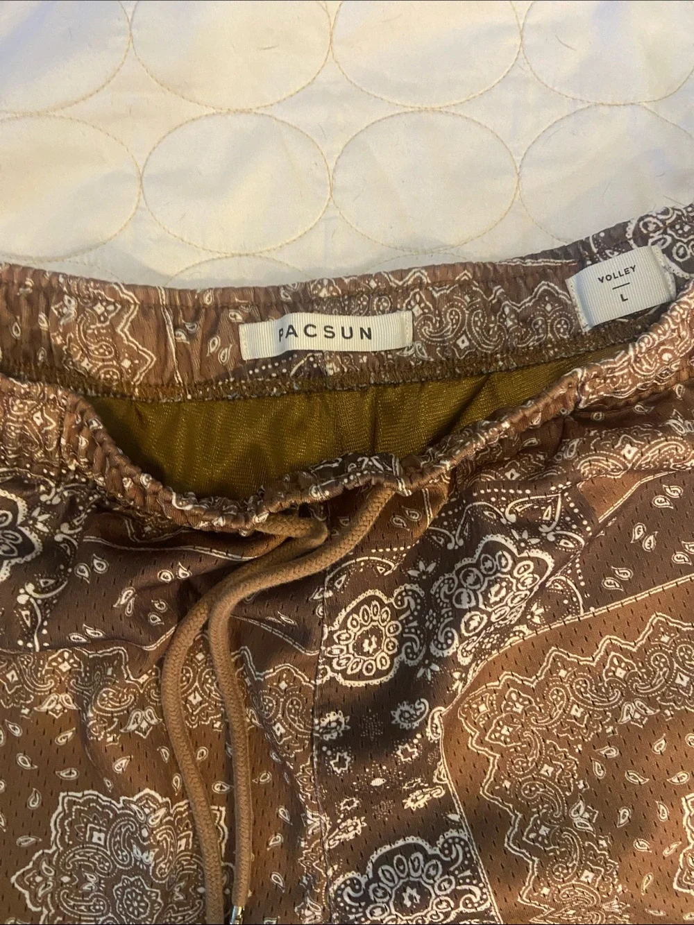 PacSun Brown Bandana Print Athletic Shorts